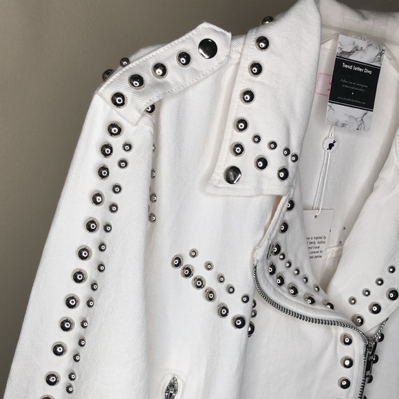 White Denim Studded jacket - Picture 11 of 15